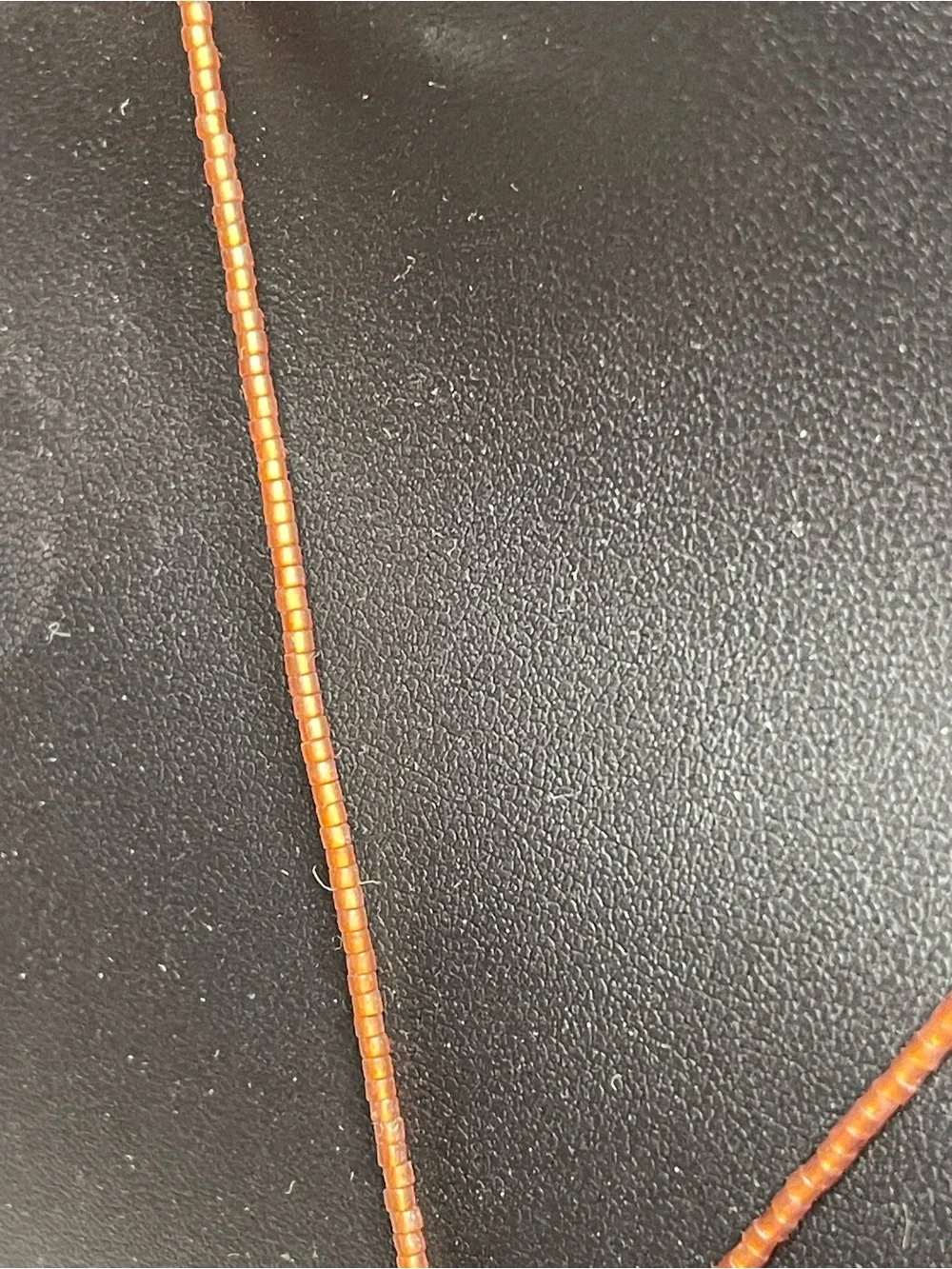 Handmade Amber-Tone Stone Pendant Necklace - Brown Beaded Cord